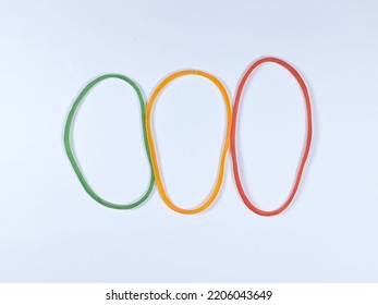 Rubber Band Or Elastic Band. Isolated On White Background
