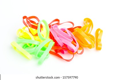 Rubber Bands On Isolated White Background Stock Photo 157597790 ...