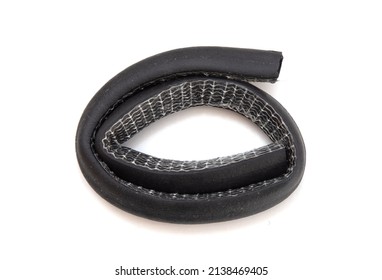 Rubber Black Tourniquet On A White Background.