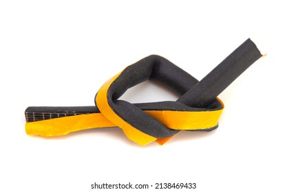 Rubber Black Tourniquet On A White Background.