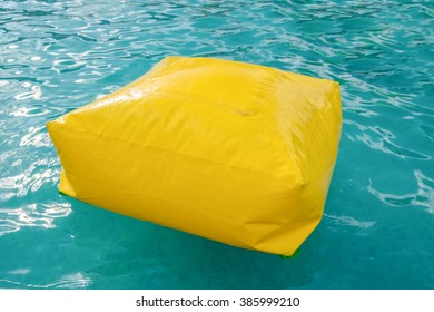 Rubber Box Air Bag Yellow On Pool For Fun