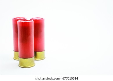 Rubber Bullet Of Shotgun For Crowd Control On White Background