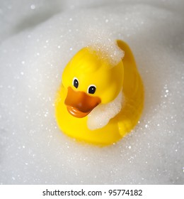 Rubber Duck Covered In Soap