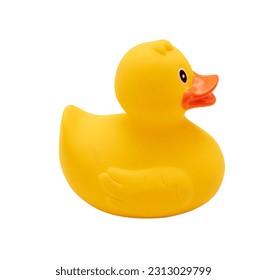 Υellow rubber duck isolated on transparent background, PNG,