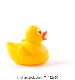 Rubber Duck Isolated On White Background