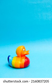 Rubber Duck In Rainbow Color, Lbgt Concept Background
