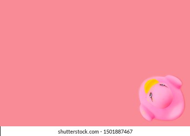 Rubber Duck. Yellow Plastic Toy For Bathroom. Ducky Background