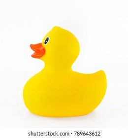 Rubber Duck Yellow Toy Swimming Isolated Stock Photo 789643612 ...