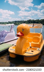 Rubber Ducky Paddle Boat In A Lake