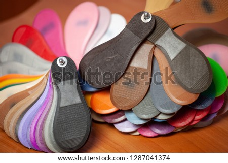 Rubber example soles for footwear manufacturing