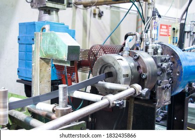 Rubber Extruder Is Producing Rubber Profile