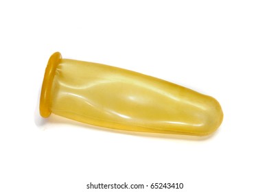 A Rubber Finger Cot Isolated On A White Background