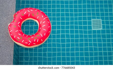 Rubber Float Ring in Swimming Pool.