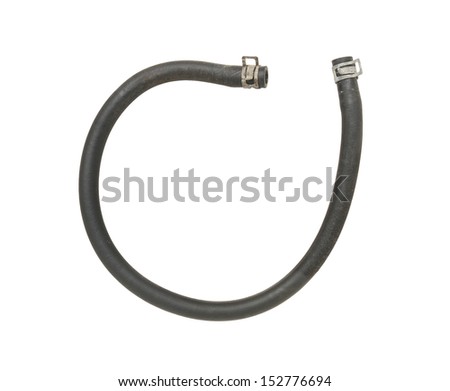 Rubber fuel hose isolated on white background