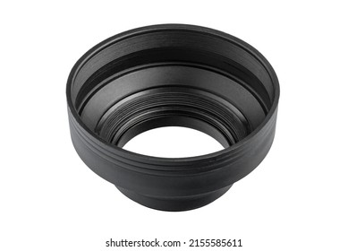 Rubber Lens Hood. Collapsible Lens Hood for Longer Standard and Telephoto Focal Length Lenses. Screw on Collapsible Rubber Lens Hood for Lenses with Focal Lengths of 50mm upwards Clipping Path in JPEG