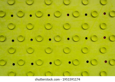 Rubber Light Green Old Cracked Bath Mat With Holes And Suction Cups.