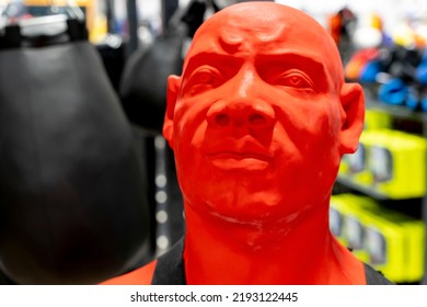 A Rubber Mannequin For Boxing. Boxing Dummy Fighter For Kick Training