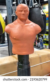 a rubber mannequin for boxing. Boxing dummy fighter for kick training - Shutterstock ID 2193620799