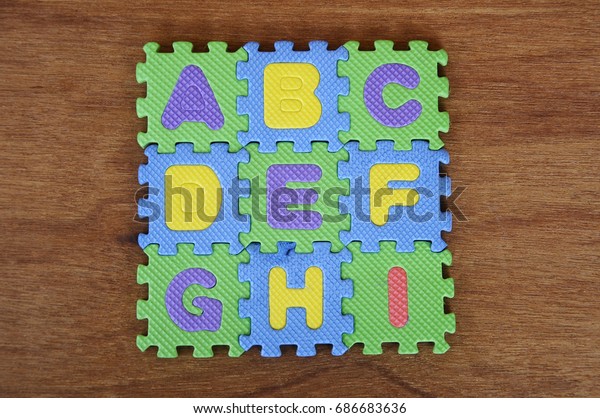 Rubber Mat Colorful Alphabet Design Isolated Stock Image