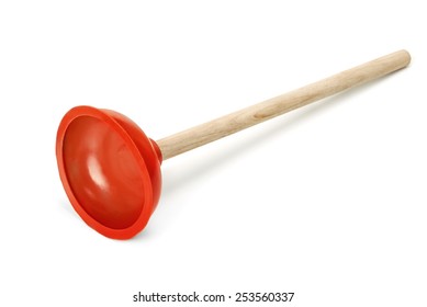 Rubber Plunger Isolated On White