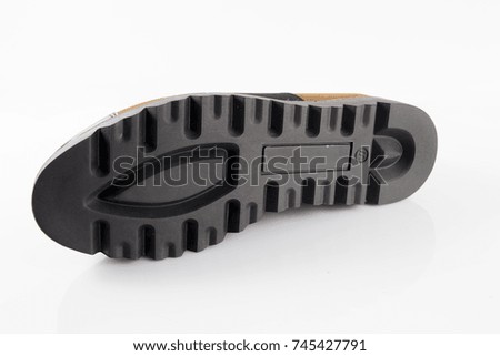 Rubber sole of shoe, isolated on white background.