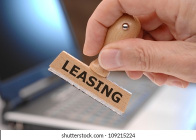 rubber stamp marked with leasing