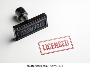 Rubber stamping that says 'Licensed'. - Shutterstock ID 424977874