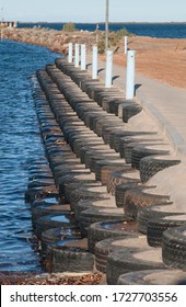  Rubber  Truckand Car Tyres Used On The Jetty And Boat Ramp In South Australia.