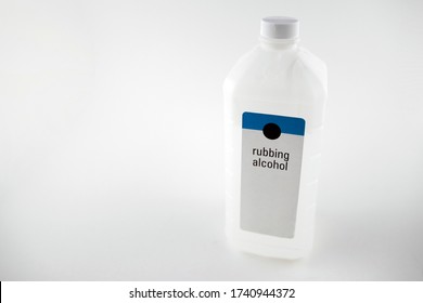 Rubbing Alcohol Bottle Isolated With A White Background