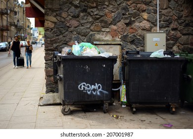 Rubbish Bin In The Street