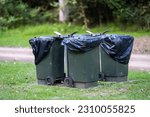 Rubbish Bins at camp ground in a park in Australia 