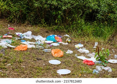 Rubbish Trash Left After Picnic People Stock Photo 2157812683 ...