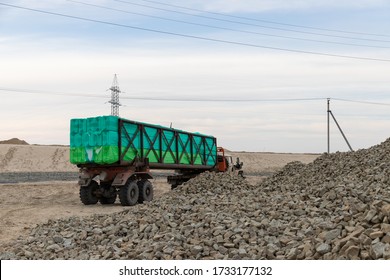 Rubble Transportation Of Building Materials. Construction Site