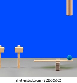 Rube Goldberg Machine Abstract Scene