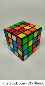 Rubic Cube Of Multiple Color Isolated On Black Banckground.