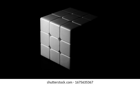 Rubic`s Cube On Black Background.