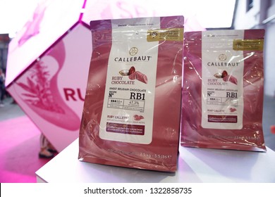 Ruby Chocolate Made From Ruby Cocoa Bean In Chocolate Expo In Brussels, Belgium On Feb. 24, 2019.