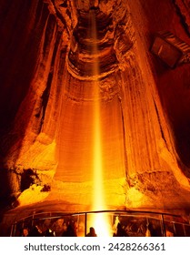 Ruby falls, 145 ft waterfall deep inside lookout mountain, chattanooga, tennessee, united states of america, north america