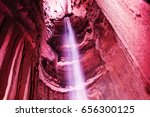 The ruby falls, an underground falls in the caverns of Lookout Mountain in Chattanooga, Tennessee