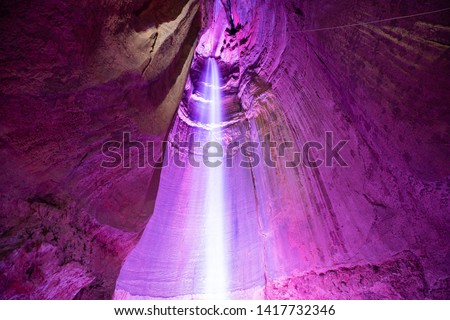 Ruby Falls. Waterfall in cave. Tennessee. USA. 