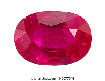 Ruby Gem Stone Oval Cut. Isolated