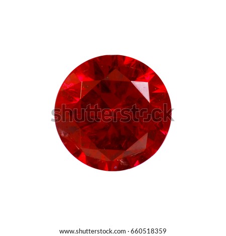 Ruby Gem Stone round cut. isolated