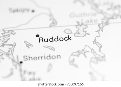 Ruddock. Canada on a map.