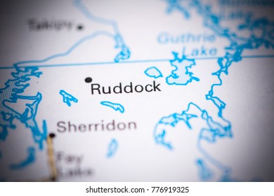 Ruddock. Canada on a map.