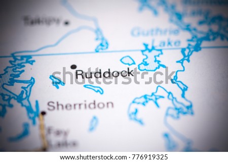 Ruddock. Canada on a map.