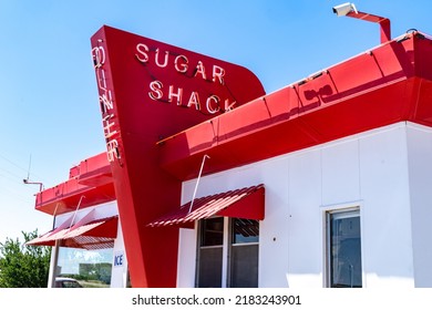 Rudyard, Montana - July 2, 2022: HThe Sugar Shack Diner In Rudyard Montana Is A Throwback Retro Restaurant Serving Burgers And Milkshakes