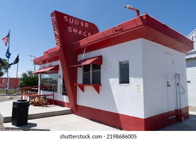 Rudyard, Montana - July 2, 2022: HThe Sugar Shack Diner In Rudyard Montana Is A Throwback Retro Restaurant Serving Burgers And Milkshakes