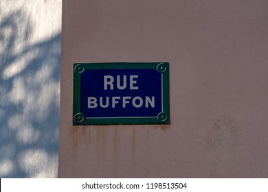 Rue Buffon Sign In Paris France