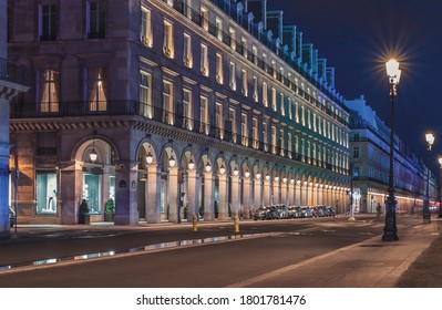 Rue De Rivoli In Paris At Night