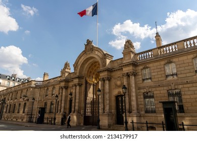 Rue Du Faubourg Saint-Honoré, Paris, France - Portal Of The Official Entrance Of The Élysée Palace, Seat Of The Presidency Of The French Republic, France On June, 2021